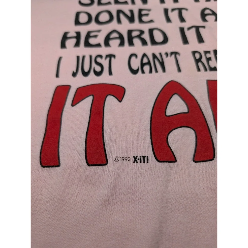 Vintage 1992 At My Age I've Seen It All T Shirt Large Pink Novelty Humor Funny - Picture 6 of 11